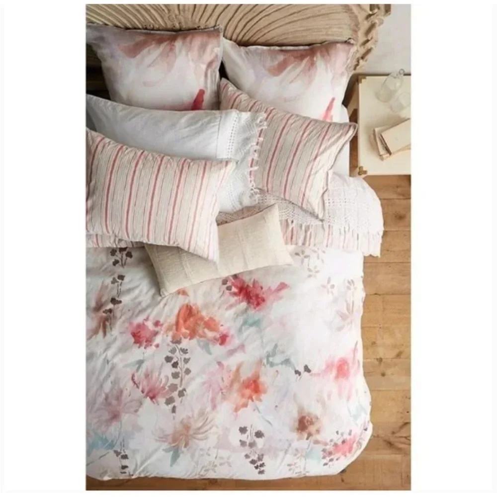 Anthropologie Lelie Duvet Cover Floral Size Queen NWT